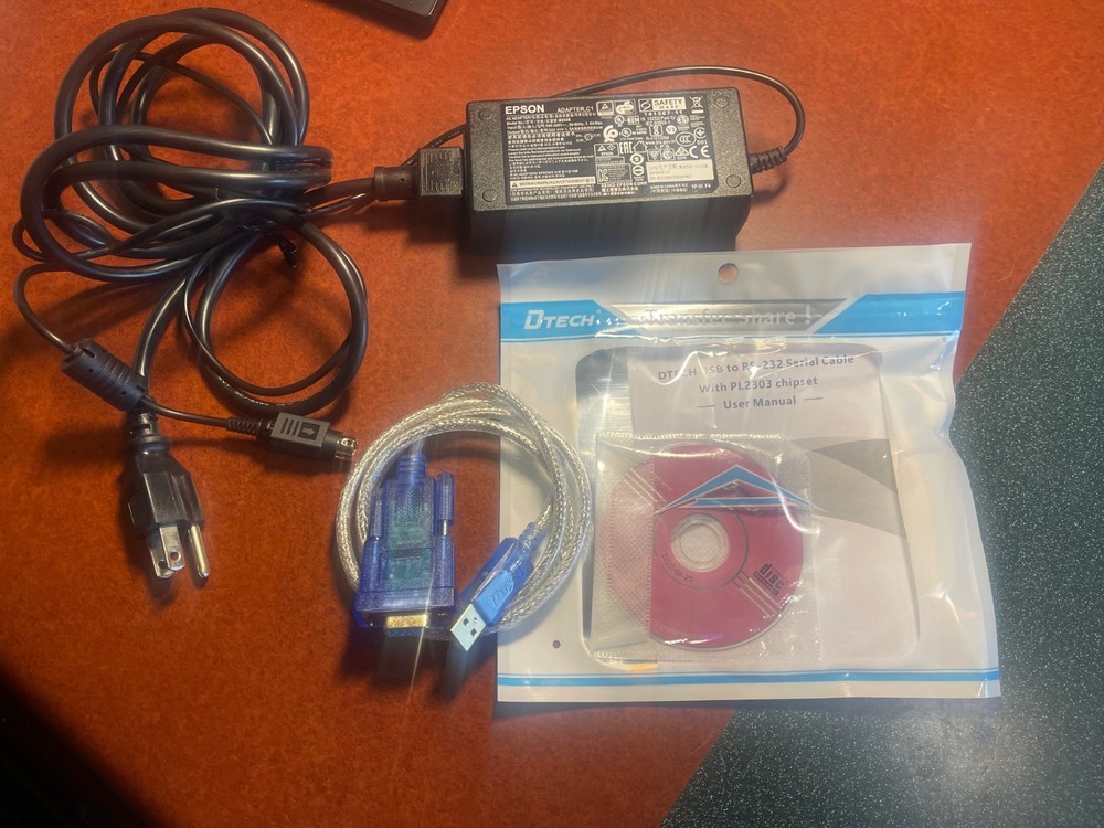 EPSON TM-U220D M188D Dot Matrix POS Receipt Printer Power Supply &USB.