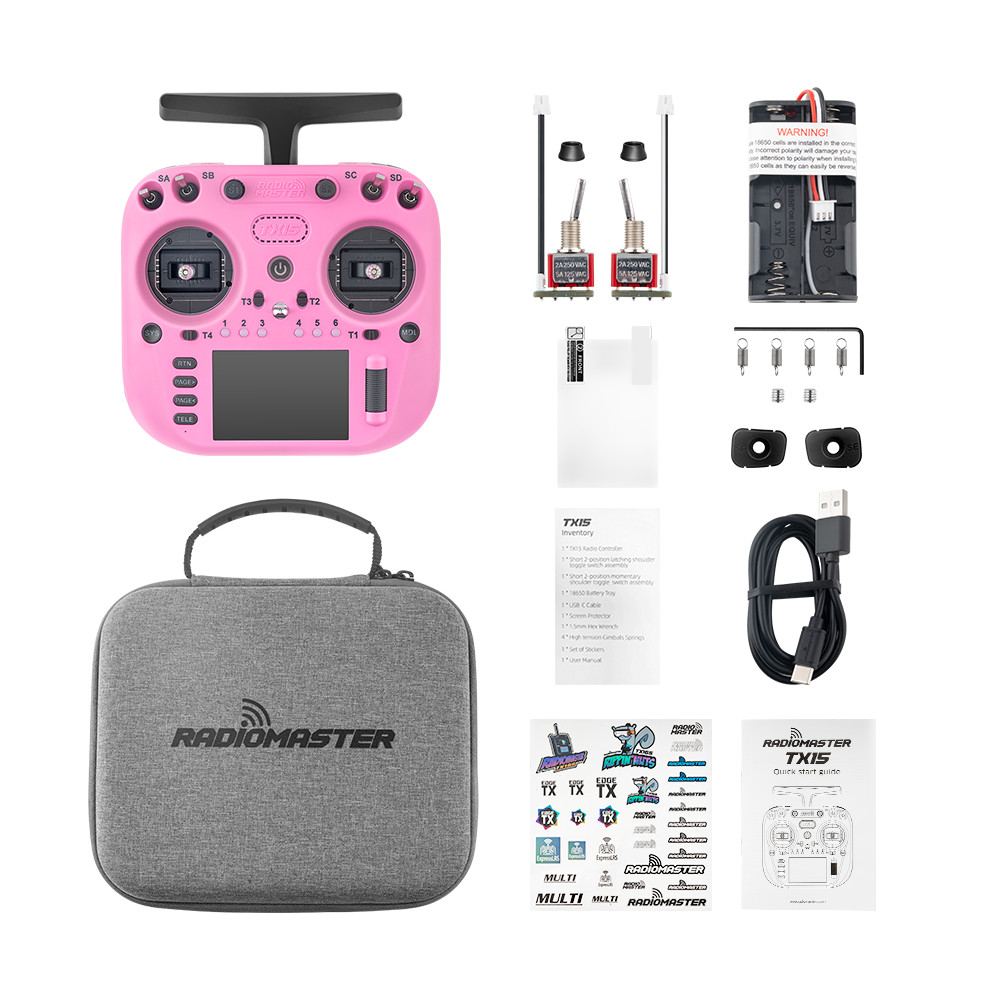 RadioMaster TX15 ExpressLRS Radio Controller Mode 2 (Pink) - New