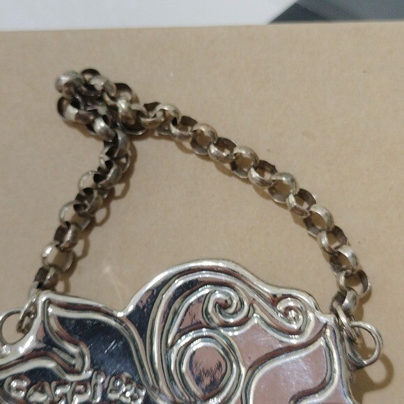 Caspi Judaica Sterling Silver Grape Cluster Wine Decanter Bottle Tag Label