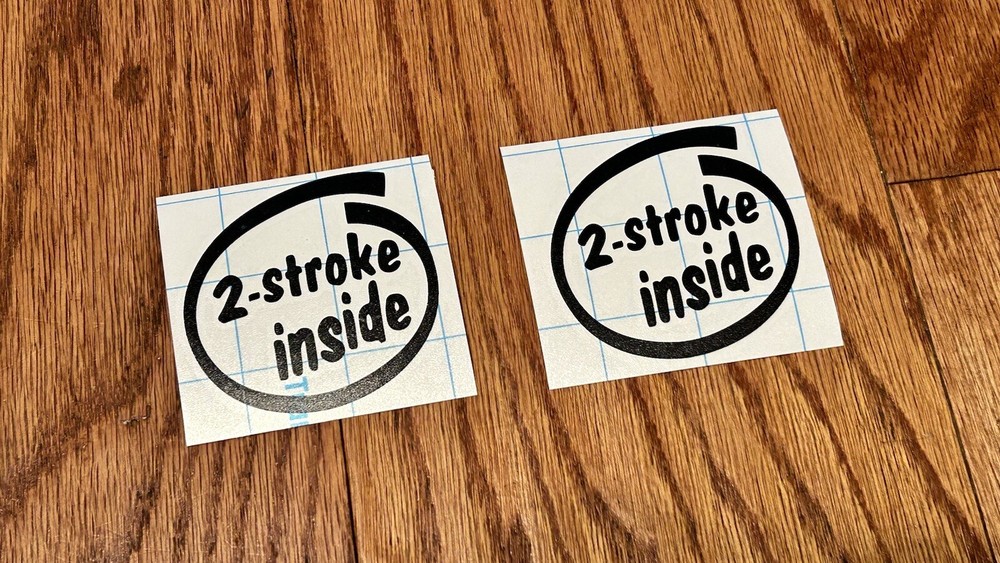 Two 2-stroke inside Decals, 2 stroke Stickers, (1 pair) Dirt Bike Jetski PWC