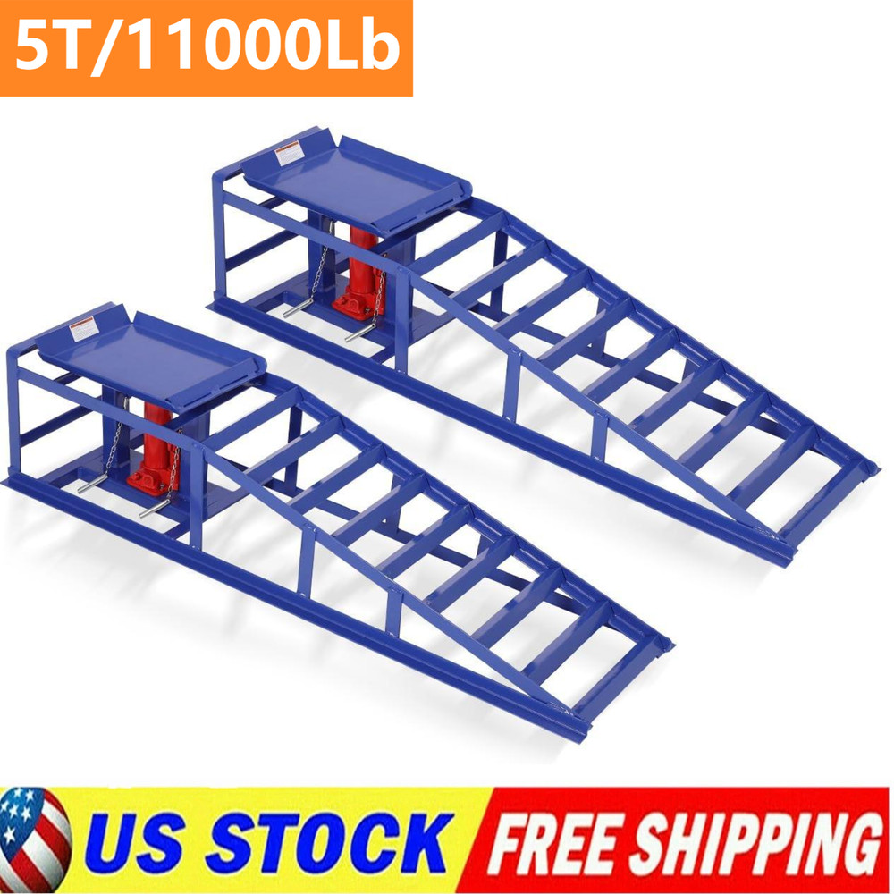 2 X Auto Car Truck Service Ramps Hydraulic Lift 11000lbs Low Profile Garage