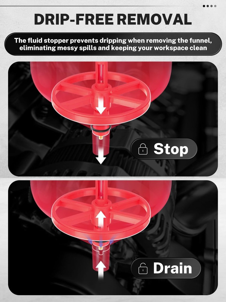 BILITOOLS No-Spill Coolant Funnel Kit - 12PCS Specialized Radiator Red