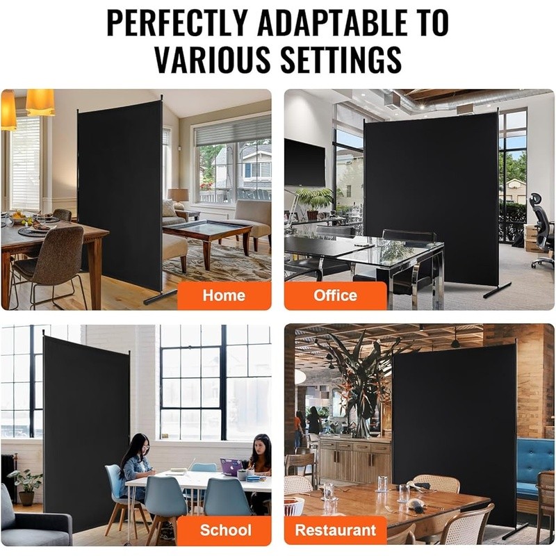 Portable Room Divider Folding Privacy Screen Easy Assembly Durable Iron Frame US