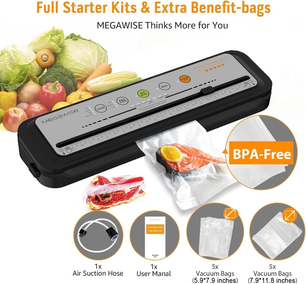 2025 Powerful Compact Vacuum Sealer with One-Touch Operation & Built-in Cutter