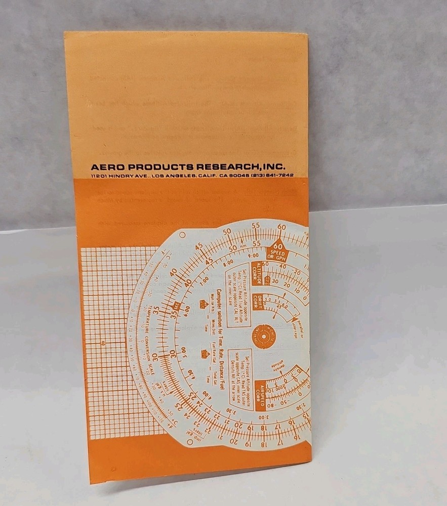 Vintage APR E6 B9 Flight Computer Plotter Instruction Manual Case 1973 Aero Prod