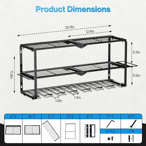 Heavy Duty Power Tool Organizer 3 Layer/7 Tool Holder Without charging station