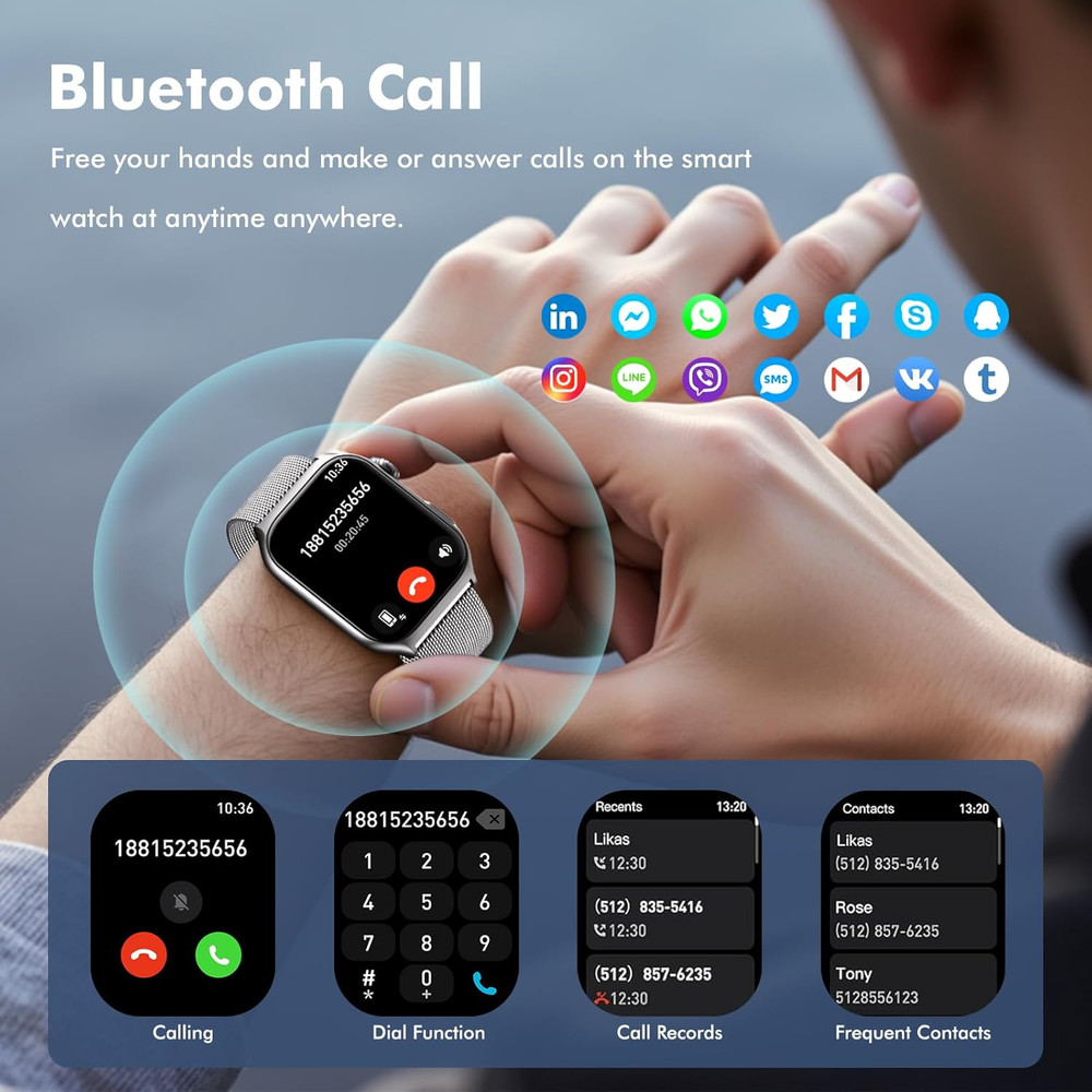 Android Smart Watch for Women - Bluetooth Call,Compatible with Android & Ios，2.0