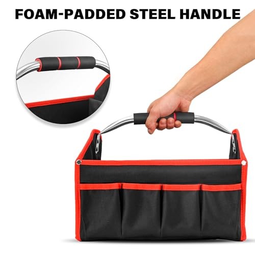 13 Inch Tool Bag, Foldable Open Top Tool Bag with Stiff 13-Inch | Foldable