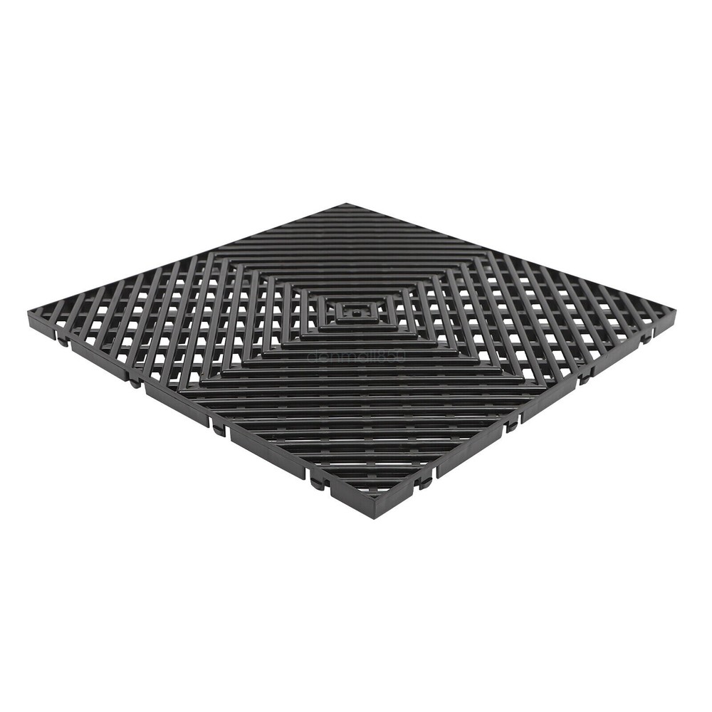 55PC Interlocking Deck Tiles - Slip-Resistant, Durable Black 12x12x0.5 Inch
