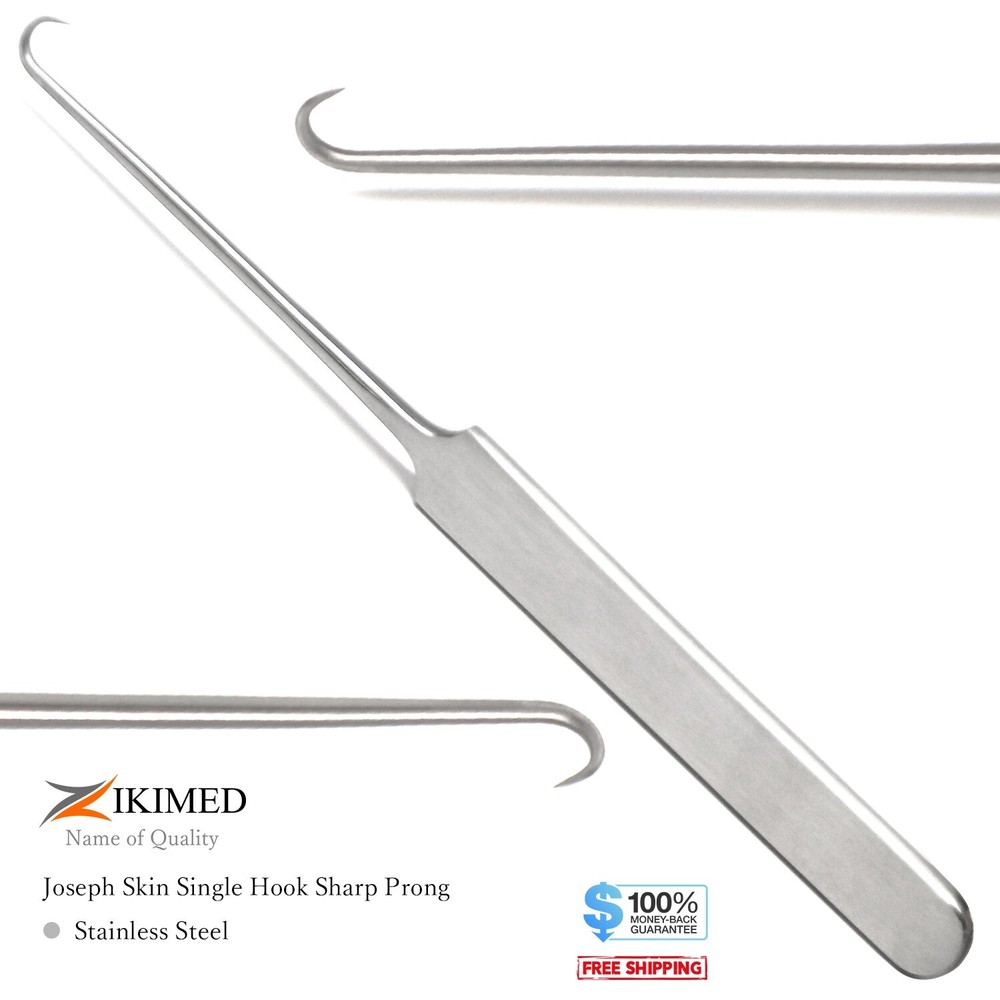 Joseph Skin Decimal Retractor Single Hook Sharp Prong 6 1/2" Flat Handle