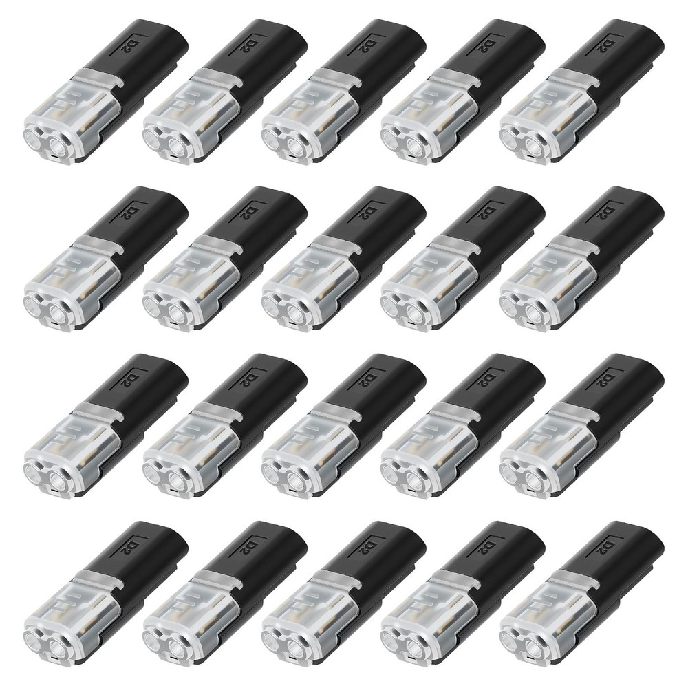 Double Wire Plug in Connector, 2-Pin Low Voltage Wire Connector with Locking ...