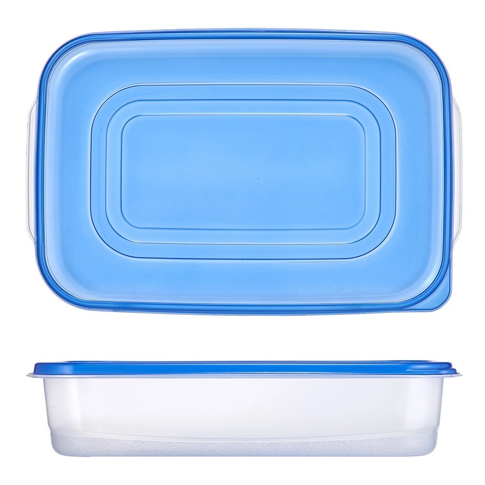 2 Pack Rectangular 1 Gallon Plastic Food Storage Container for Pantry