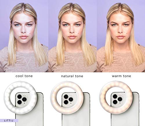 Selfie One - Rechargeable Ring Light Clip-on for iPhone, Android, Tablet