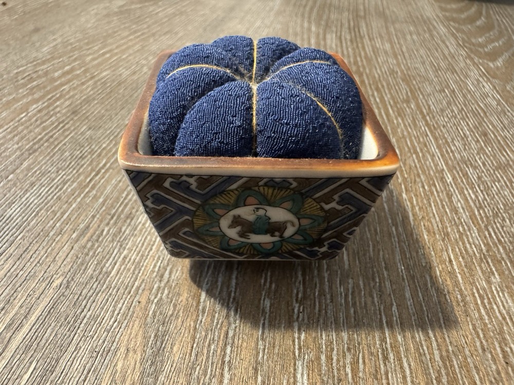 Kutani Pin Cushion, Indigo Kokutani