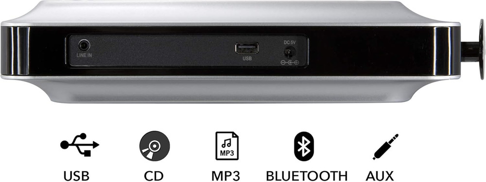 Bluetooth Under Cabinet Radio & CD Player with USB, AUX, Remote & Timer