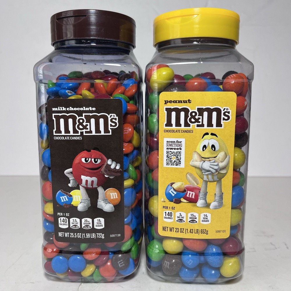 M&M’s Bulk 2 Pack - Milk Chocolate 25.5oz & Peanut Chocolate 23oz - 3lbs Total