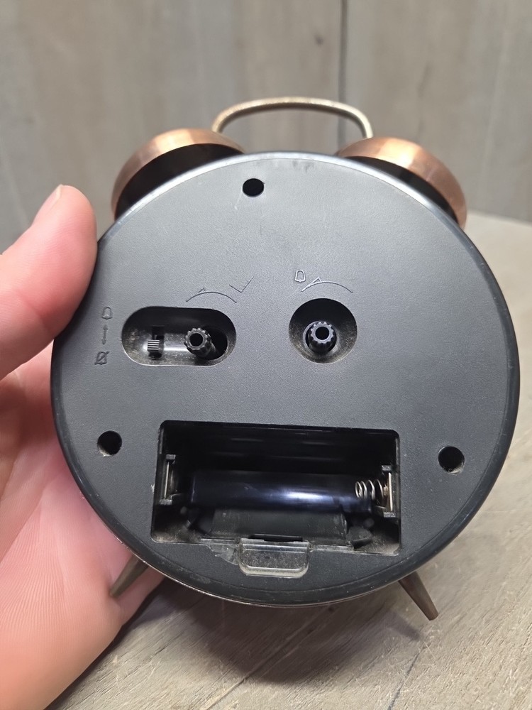John Deere, aged copper, single hammer alarm clock. Works! Nice!