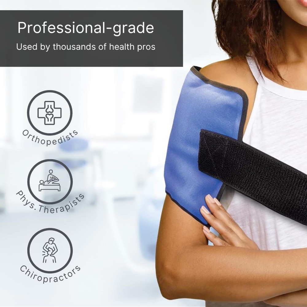 FlexiKold Ice Packs for Injuries Reusable with Straps – Cold Compress Gel...