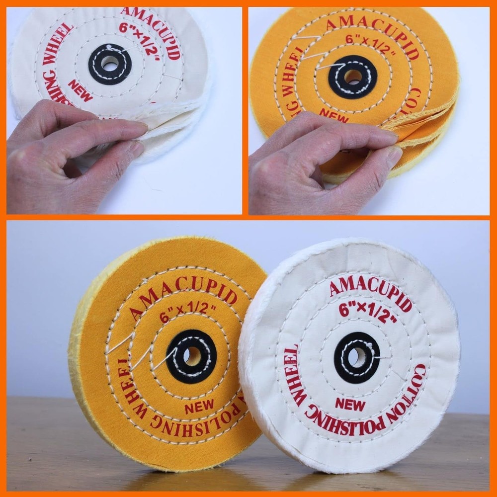Cotton Buffing Wheel Kit - Bench Grinder Accessories
