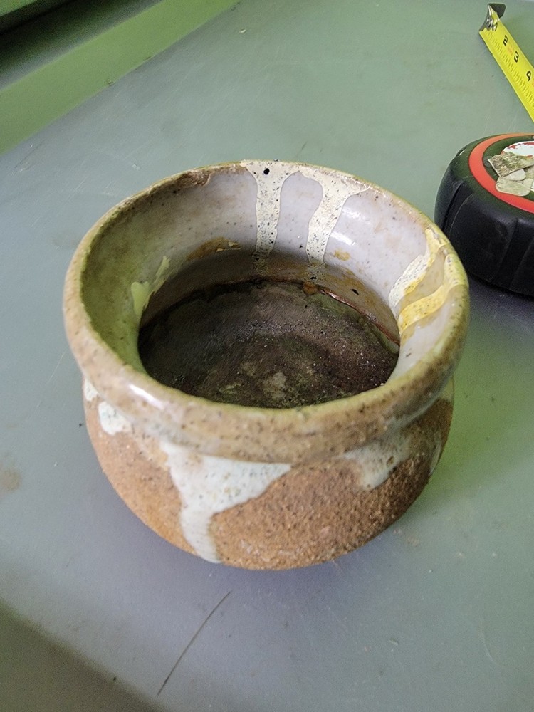Hand Made Pottery Jar With Lid Brown Clay