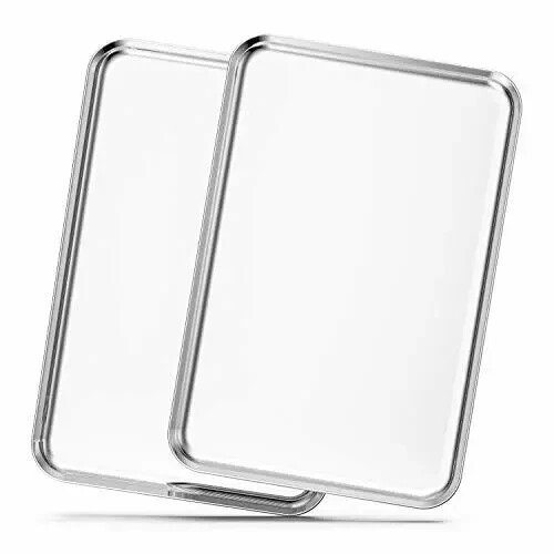 2 Pack Stainless Steel Cookie Sheet Large Big Half Baking Oven Pan Bakeware 20"