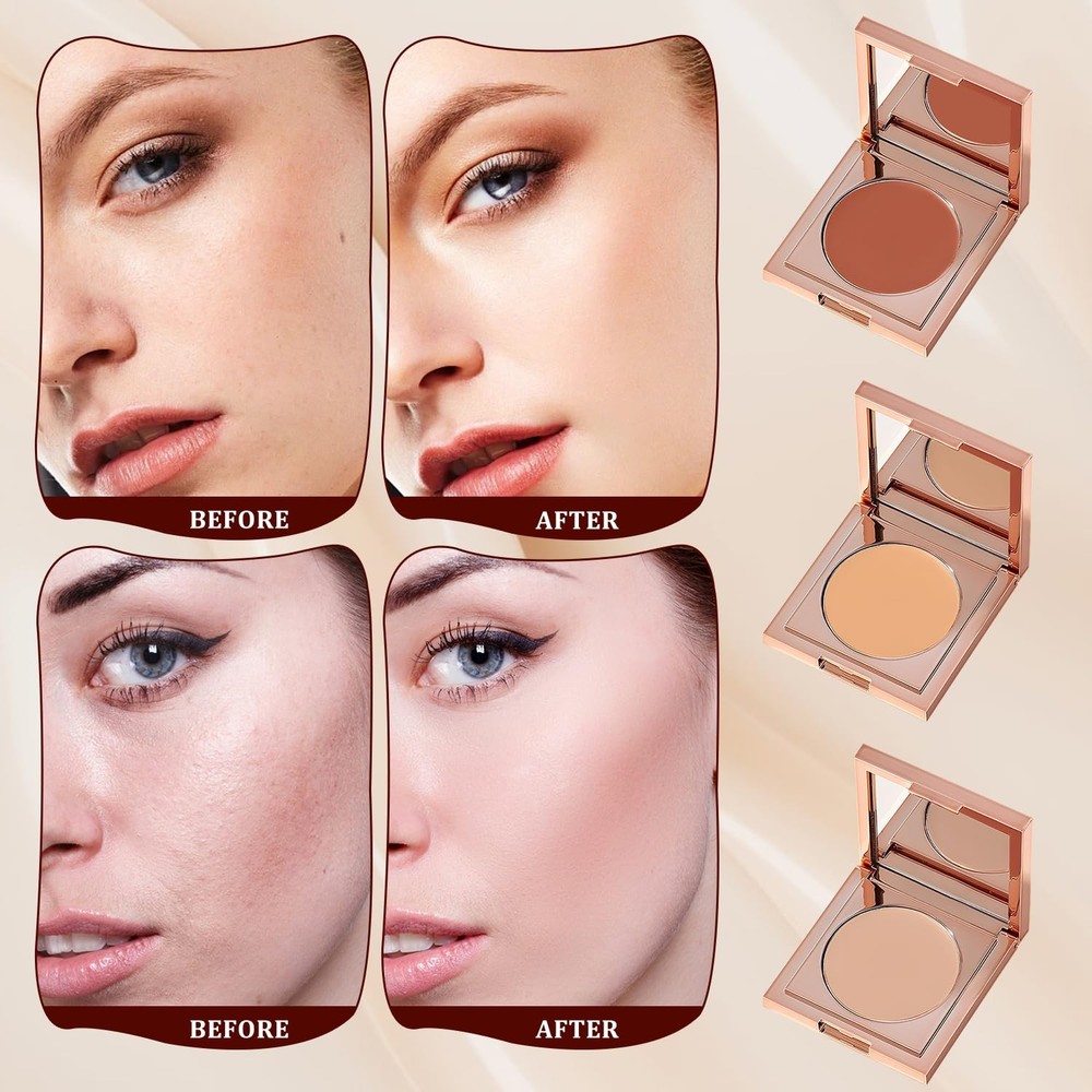 Dark Circle Corrector – CC Undereye Concealer Medium Tan Peach + Brush