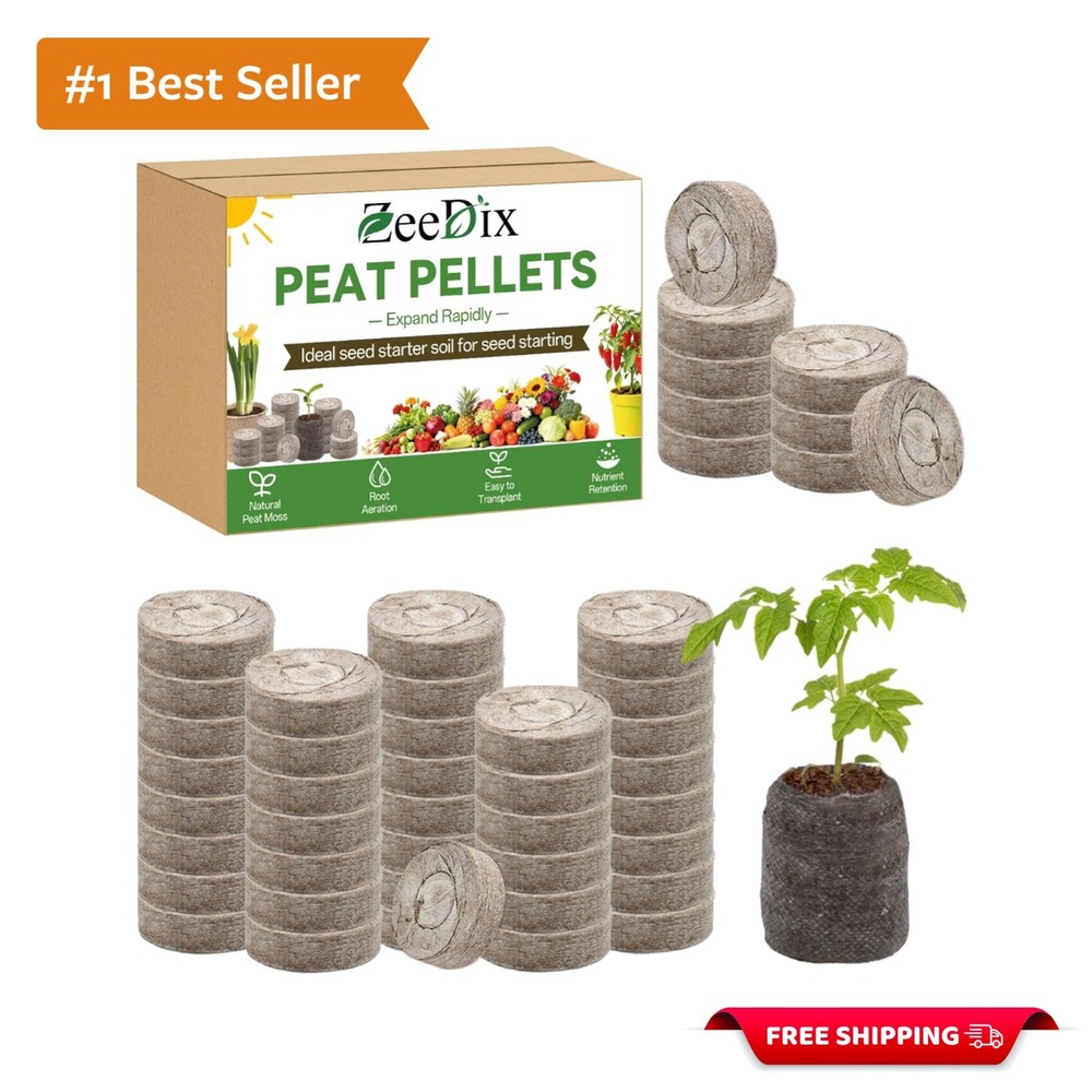 Organic 30mm Seed Starter Pods - 55pcs Compressed Peat Pellets for Home Garden