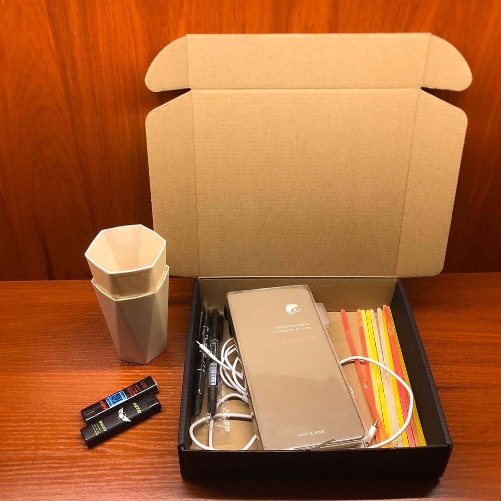 Livejun 24 Pack 9x8x2 Inches Black Shipping Boxes，3 Layers 9''x8''x2'',