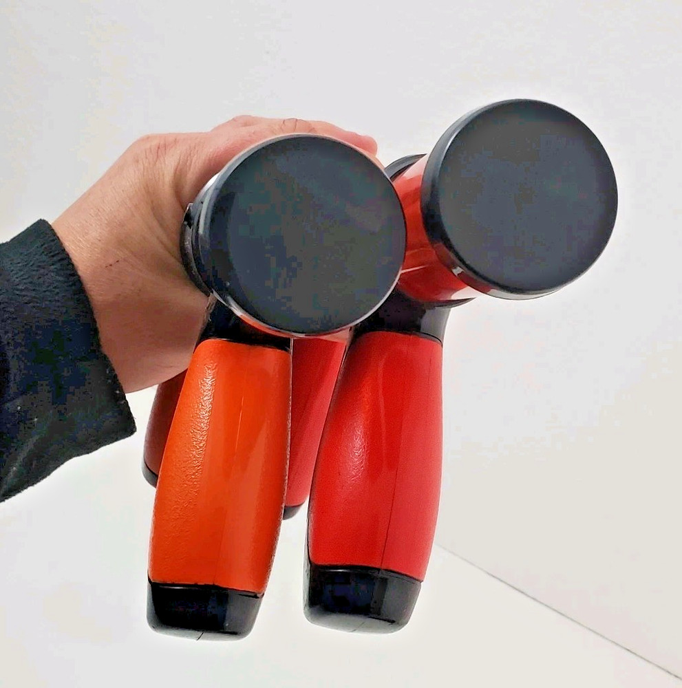 2 ATOMIC POWER POPPER GUNS Orange & Red Pump Shoot Hog Wild