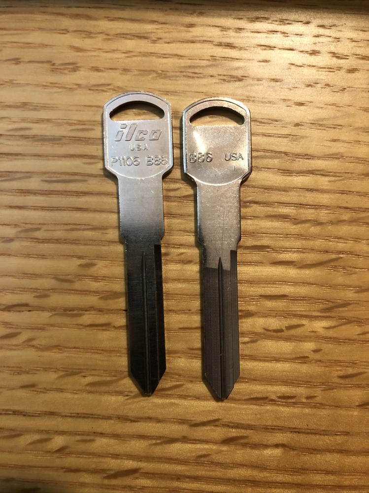 B86 uncut key blanks. pack of 2.