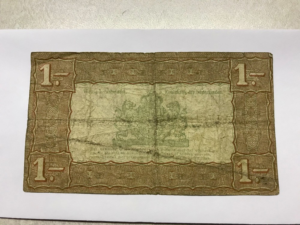 1938 Netherlands 1 Gulden Note Circ. #8145