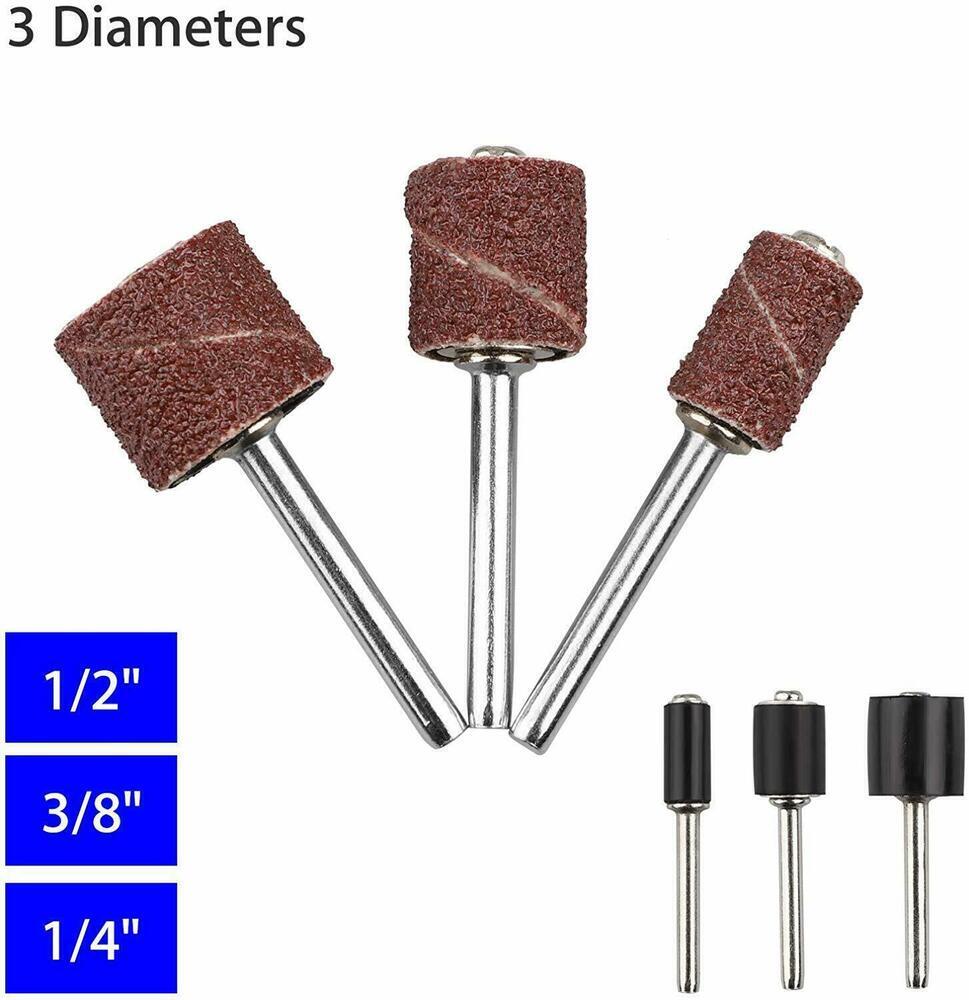 252x Sanding Drum Kit For Nail Drill Bits Dremel Accessories Rotary Tool 3Sizes