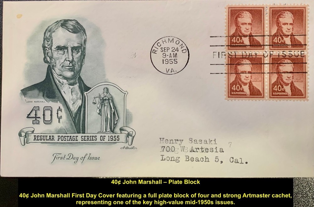 40 FIRST DAY COVERS - UNITED NATIONS + HIGH VALUE PLATE BLOCKS