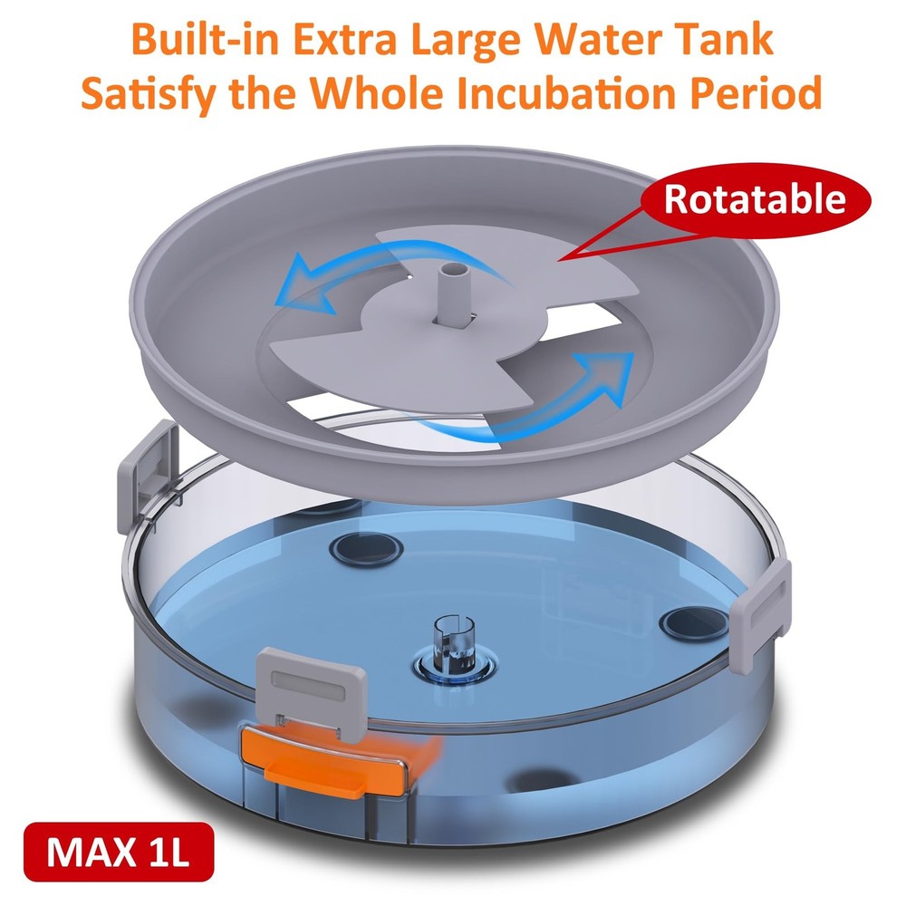 12 Egg Incubator with Automatic Egg Turning and Humidity Control, Intelligent...