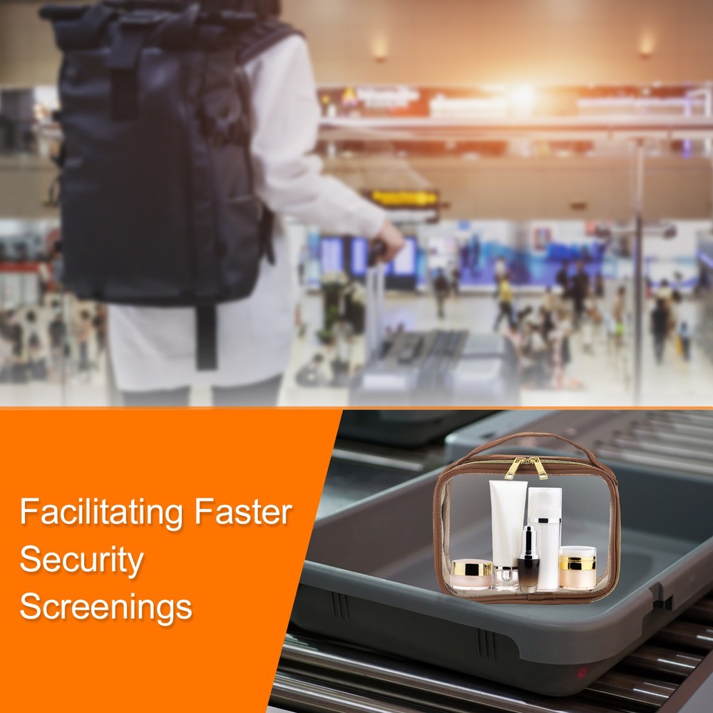 Clear Toiletry Bag PVC Clear Makeup Bag with Handle, White