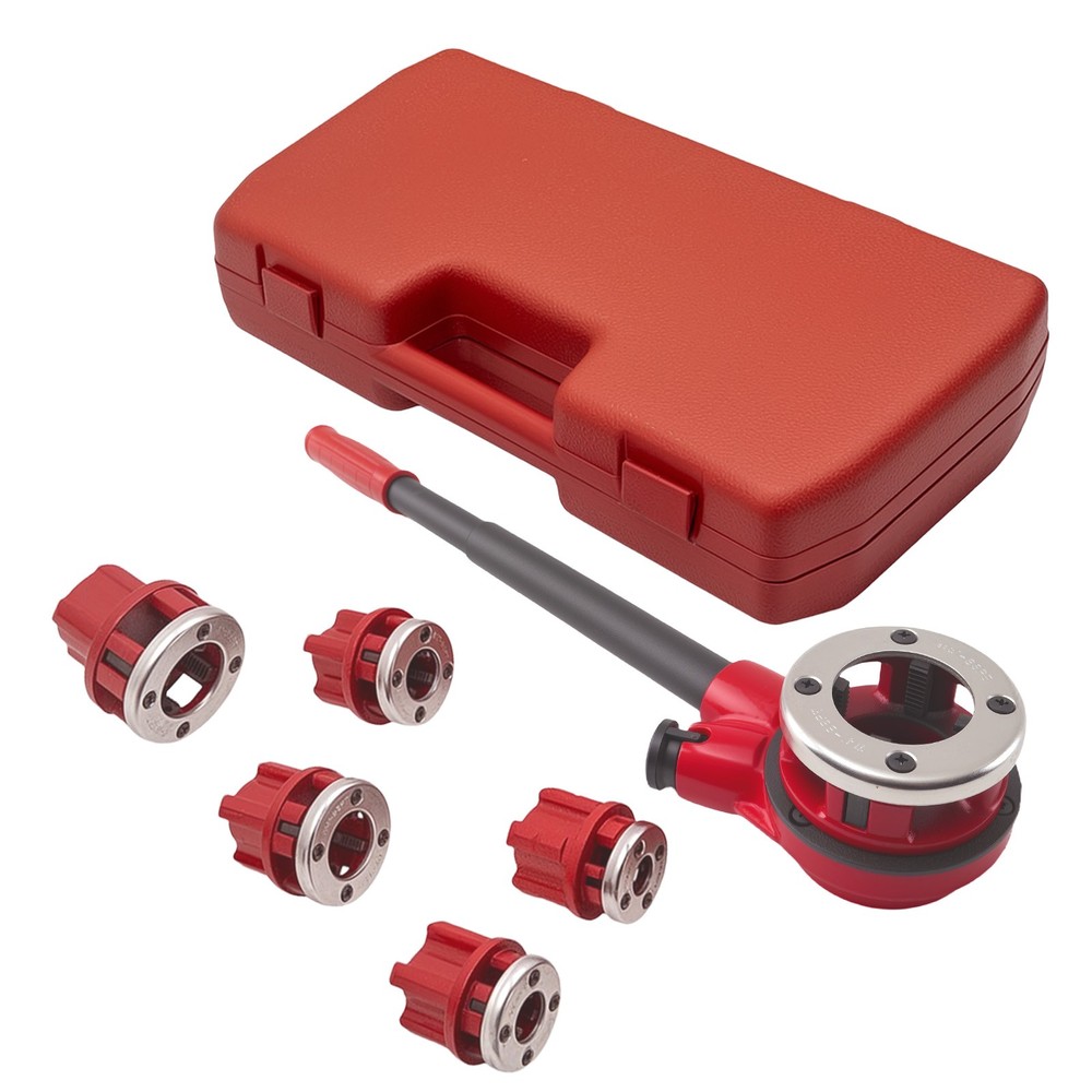 Ratchet Pipe Threader Kit Die Bar Head Handle Tool  Kit 3/4'' Threading  6 Dies