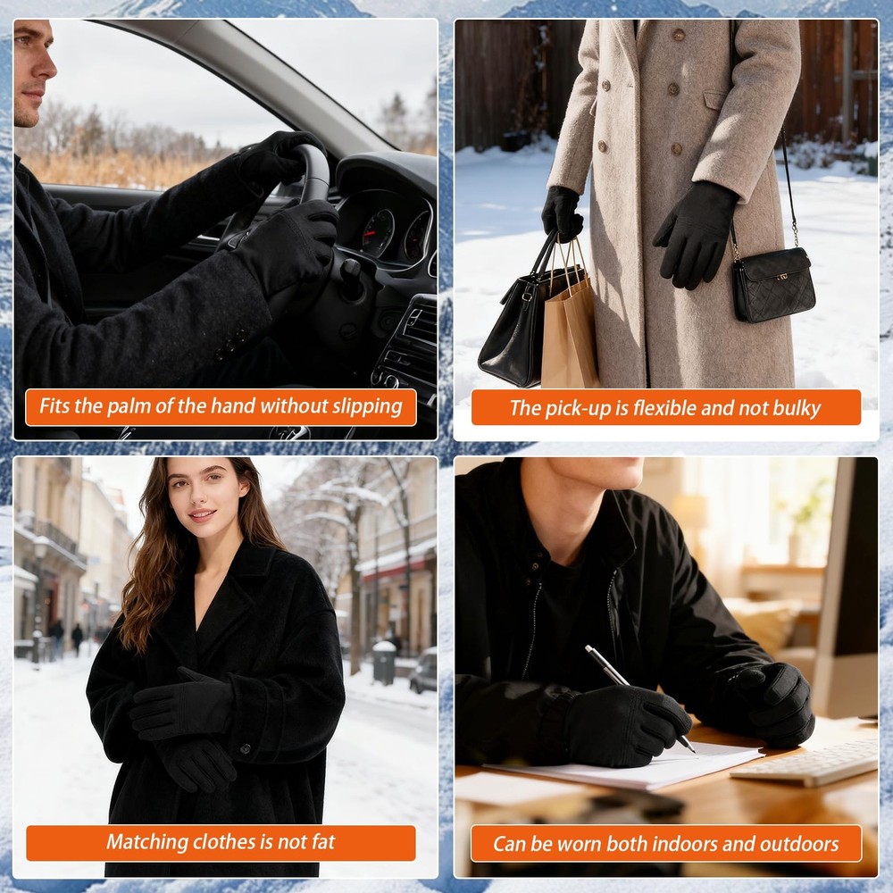Rechargeable Heated Glove Liners - 3 Heat Settings for Ultimate Warmth