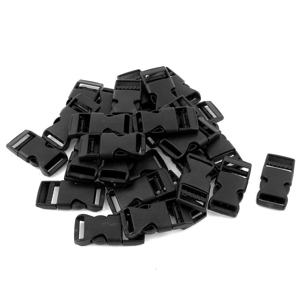 (Pack 100) Black Plastic Backpack Release Buckle for 1" Wide Webbing Strap