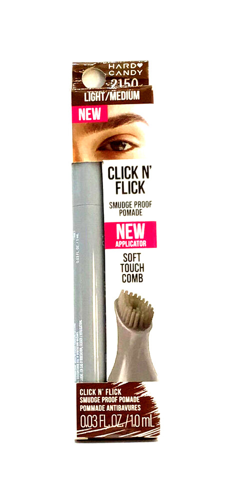Hard Candy Brows Now Click N Flick Smudge Proof Pomade & Brush 2150 Light/Medium