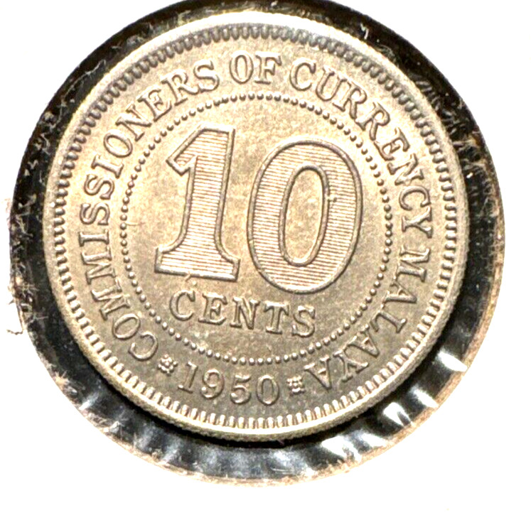 Malaya 1950 10 cents KM 8 BU