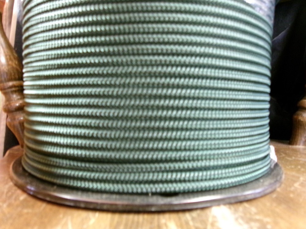 1/4 x 1100 ft. Double Braid-Yacht Braid polyester rope Spool. Hunter green
