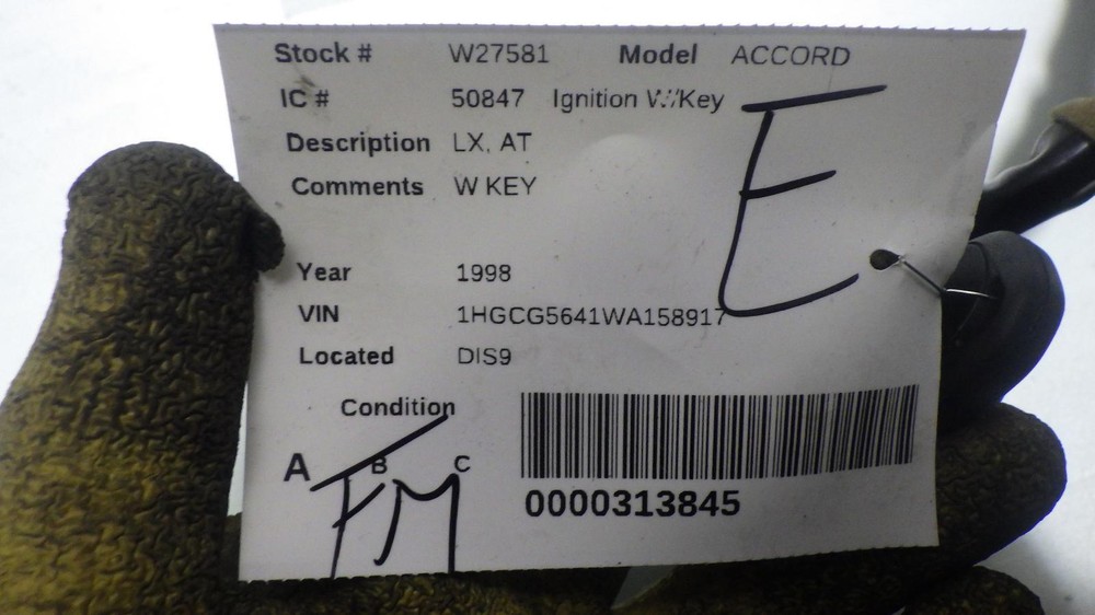 98 HONDA ACCORD Ignition W/Key
