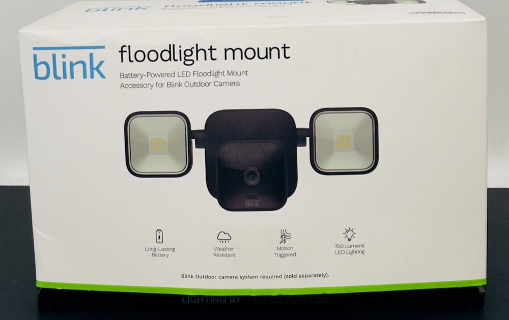 Blink - Floodlight Mount Accessory for Outdoor Camera Black with Micro USB, NEW