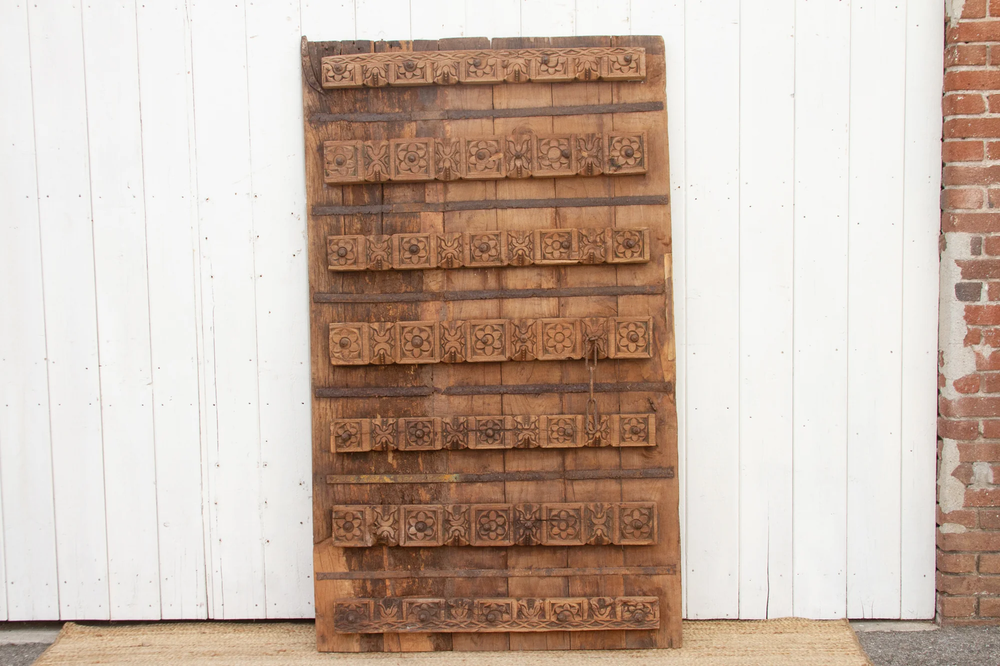 Antique Floral Carved Indian Gate