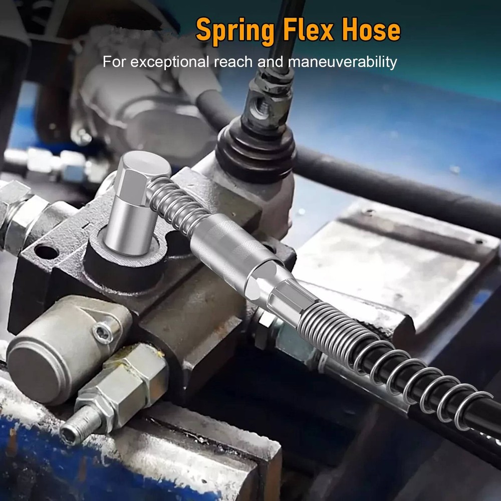 Grease Gun Coupler with 1/8" NPT Threads, Push on Slotted Right Angle 90 Degree