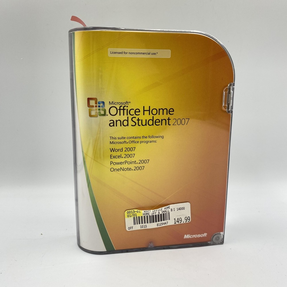 Microsoft Office Home and Student 2007 DVD-ROM Retail Box Disc Key Word Excel