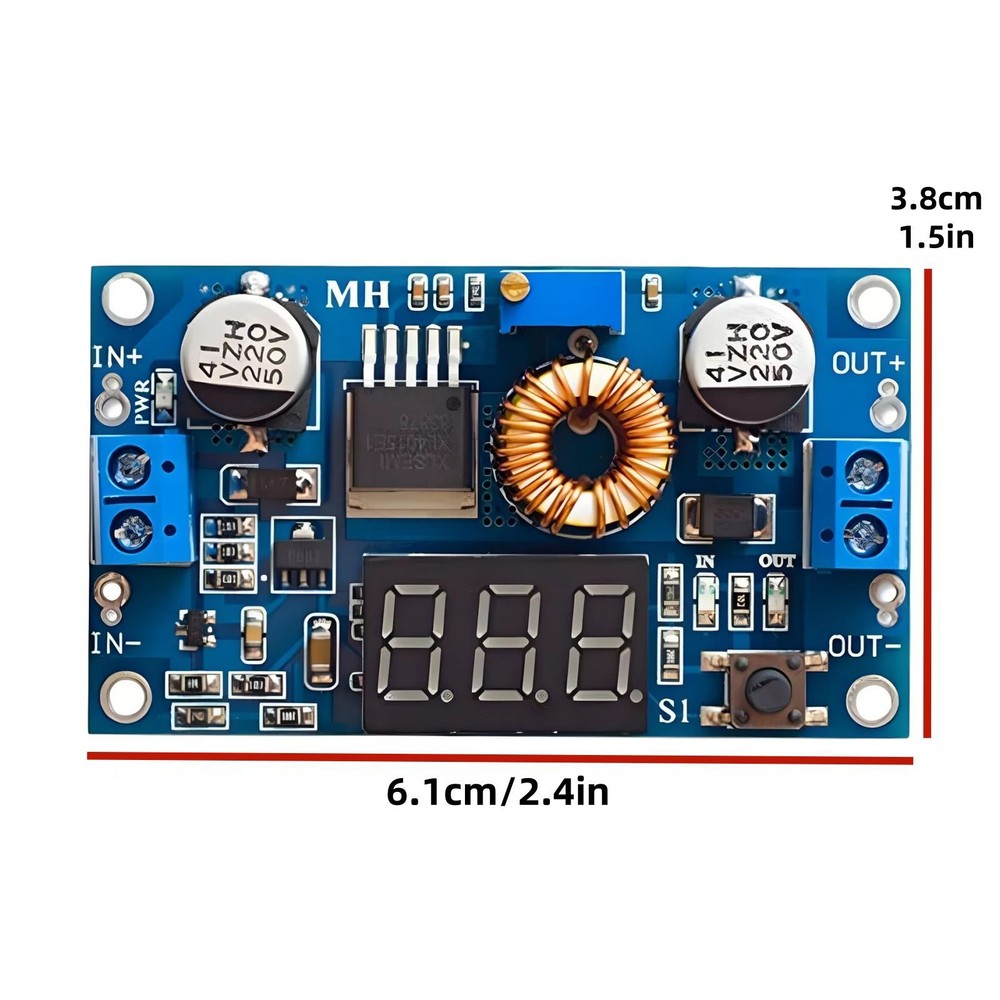 Multi-Functional Voltmeter Heatsink Standoffs DC-DC Step Down 5A Adjustable New