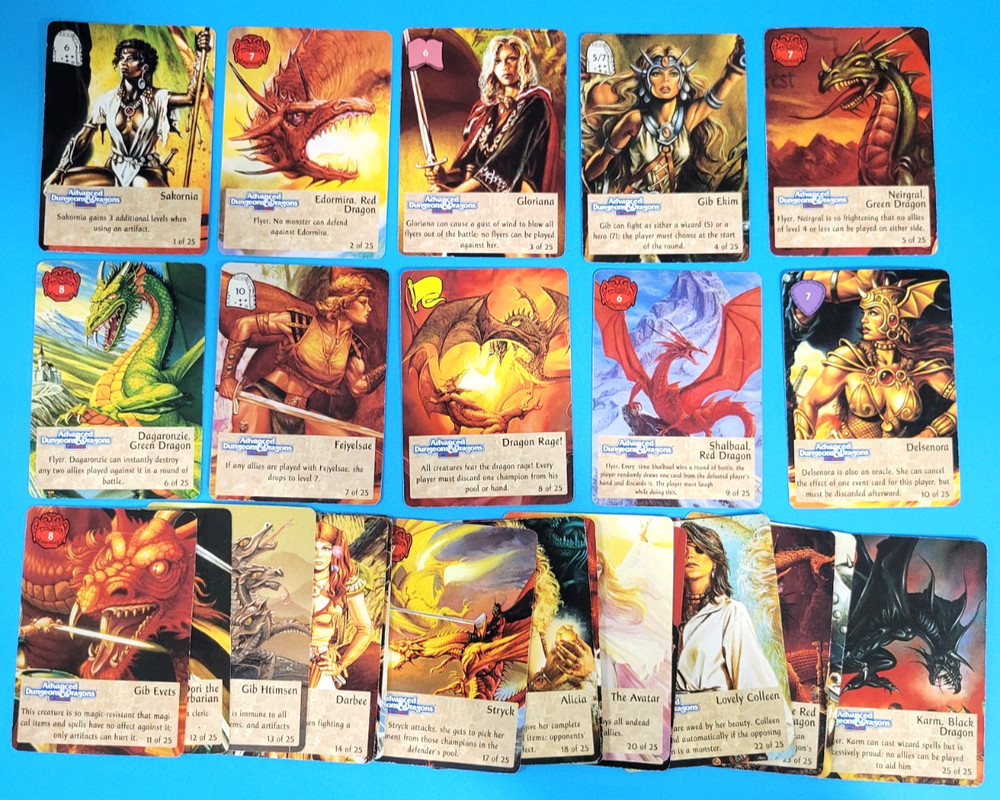 Spellfire First Edition TCG CCG Chase Set 1-25 Complete Dungeons Dragons ADD