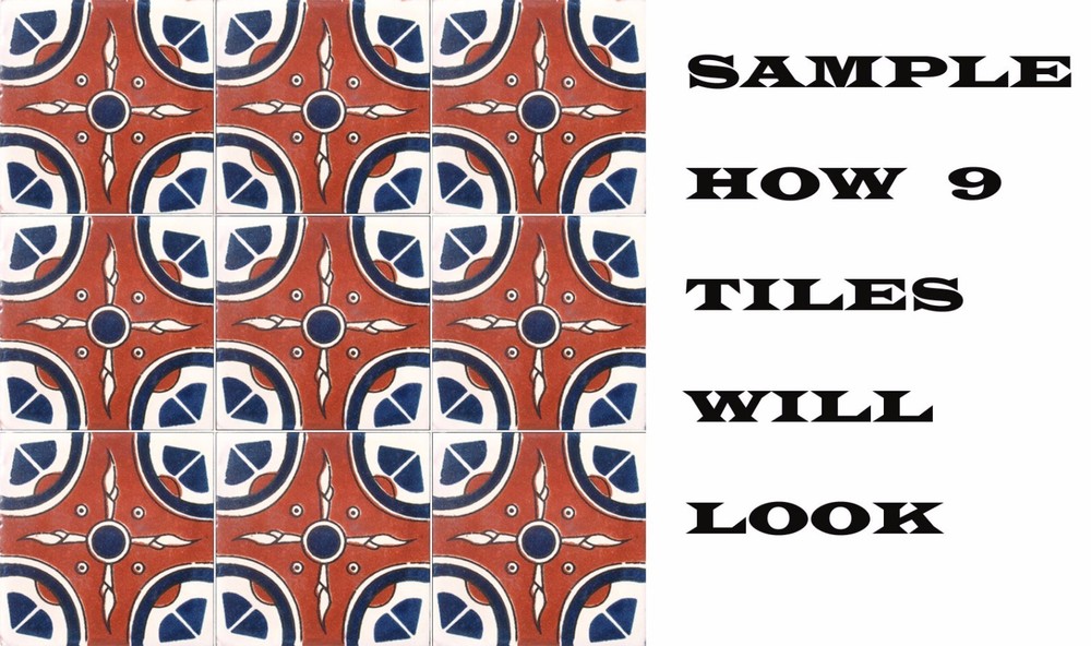 #C047 MEXICAN CERAMIC HANDMADE TALAVERA TILE SETS