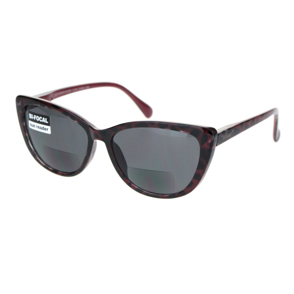 Bifocal Reader Sunglasses Small Magnified Square Womens Cateye Spring Hinge
